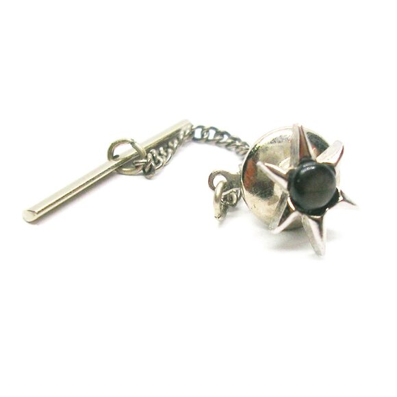 Vintage Tie Tack Pin black Star Sapphire classic Swank Formal Necktie Holder - Picture 1 of 3